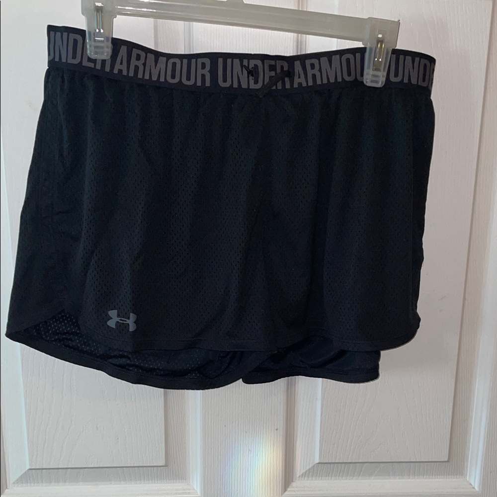 Under Armour Black Mesh Athletic Shorts with Branded Waistband
